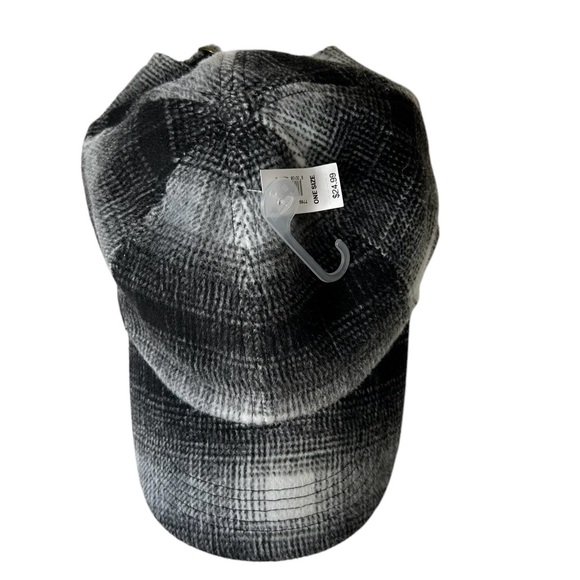 GAP Unisex One Size Black White Plaid Poly Wool Blend‎ Adjustable Baseball Cap. - Picture 2 of 8